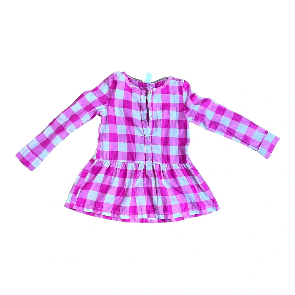 Carter's Girls Long-Sleeve Plaid Top with Metallic Threading Size 6X